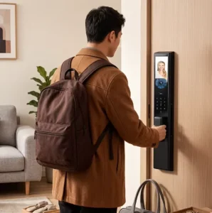 HD 5MP Fisheye Zinc Alloy Smart Lock for Aluminum Wood Doors Face Print Password IC Card Unlock Remote Control DingDing App