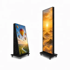 HD Indoor LED Poster Display Screen P1.53 P1.86 P2 P2.5 Full Color Foldable Poster Led Display Movable Advertising Led Poster