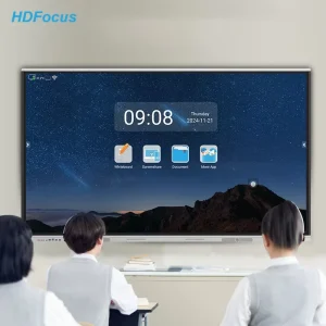 HDFocus 55 65 75 Inch 4K Educational Smart Board Interactive Display Digital Whiteboard LCD Touch Screen CE FCC Factory OEM ODM