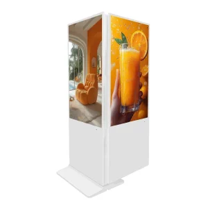 HDFocus Smart Advertising Kiosk With Interactive Touch Display and Double Sided Screen for Engagement