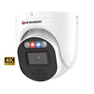 HK OEM 8MP IP Camera 4K Red&Blue Light Active Deterrence Audio Alarm Turret POE Camera Two Way Audio Color Night Vision Outdoor