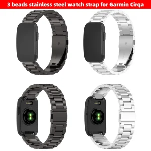 HMJ Stainless Steel Watch Strap for Garmin Cirqa Smart Band Fitness Sports Breathable Replacement Bracelet Loop Wristband