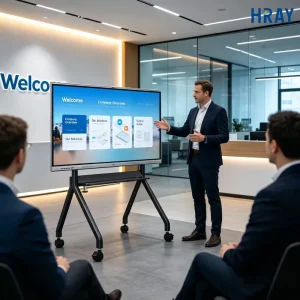 HRAY 85 Inch 50000 Hrs Lifespan 15W Dual Speakers Built in WPS for Corporate Exhibition Hall Visitor Guide Show Support OEM ODM