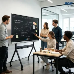 HRAY 98 Inch 16 9 Touch Conference Machine 50000 Hours Backlight Lifespan Dual 15W Bass Speakers for Corporate Training Use