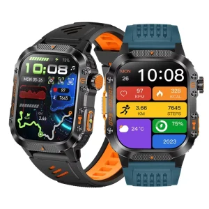HT36 Square GPS Sports Watch Digital IP68 Flashlight 2.01″ Health Tracking Heart Rate Music Control BT Answer Calls Smartwatch