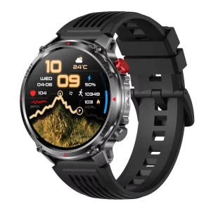 HT45 Smartwatch GPS Fitness Watch 1.7 Inch HD Display with 1100mAh Battery Heart Rate Blood Oxygen Monitoring and Sports Modes