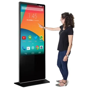 HUAPU 65 Inch 4K Indoor LCD Display Kiosk Smart Interactive Digital Signage Floor Standing Business Shopping Mall Airport