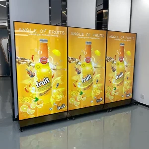 HUSHIDA 75 Inch Interactive Touch 4K UHD Android Wireless WiFi Floor Standing Indoor LCD Full Screen Advertising Display