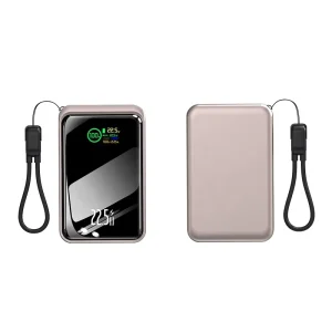 HXB 20000mAh Power Bank PD 22.5W Fast Charging TFT Smart Color Screen Built in Cables PVC Material Holder Portable Charger