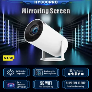 HY 300 Pro HY320 Mini Smart Projector Portable 150inch Screen LCD Home Android 11 Video160ANSI Outdoor Projectors