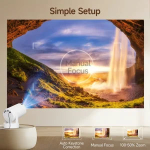 HY300Pro+ Wireless WiFi for Mini Portable Projector Android 14 8K Support Home Cinema Outdoor Movie Camping