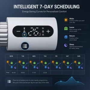 HY360 Hot Heating Wifi Zigbee Smart Radiator Trv Thermostat Device Modern Design Home Apartment Programmable