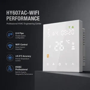 HY607AC WIFI Tuya Room Smart Fan Cooling Coil Thermostat