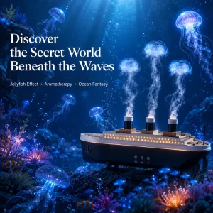 HYGEA Ultrasonic Smart Fragrance Diffuser Custom Logo 250ml Titanic Boat Ship Jellyfish Humidifier Aroma Diffuser With Remote