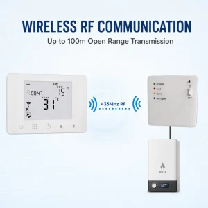 HYSEN HY09RF-WIFI Wireless RF Smart Thermostat WiFi Controller for Gas Boiler Electric Heating Tuya App Multiple Language