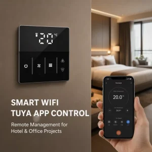 HYSEN HY609AC Wifi Smart Tuya Thermostat for Fan Coil with 4 Pipe Compatibility High Efficiency HVAC Control Commercial Use