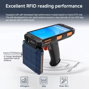 Handheld Rfid Rugged Scanner Android 13 PDA with Long Range UHF RFID Rfid Smart Card Reader for Asset Management