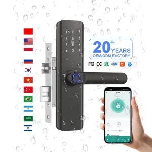 Handle Style Smart Lock Fingerprint Password IC Card Keyless Entry Interior Door Lock