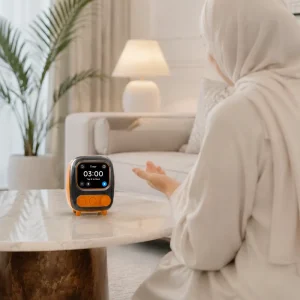 Hands-Free AI Voice Speaker with Wake Word “Hello Mila”, Touch Screen, Bluetooth Music, Timer Alarm for Daily Companion