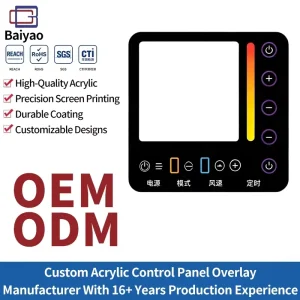 Hard Coated Acrylic Front Panel Precision Cutout UV Printing PMMA Cover Window Nameplate Labels LCD Screen Display Transparent