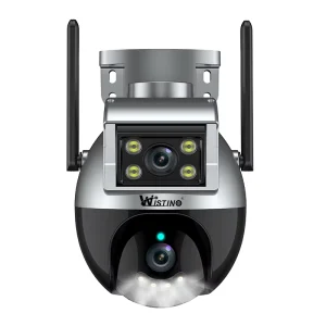 Hd Camera Double Lens 4MP Outdoor Waterproof Wfi CCTV Camera Auto Tracking Alarming 360 Ptz Camera