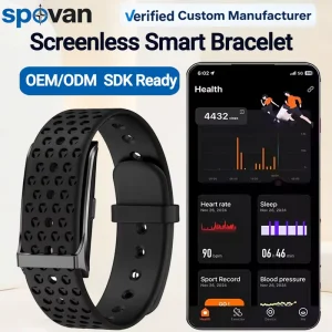 Health Tracker Pedometer Heart Rate Vibration Alert Sport Android IOS Compatible IP68 Waterproof No screen Smart Bracelet Band