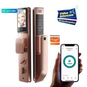 Heat Resistant 100°C Smart Lock IP66 Waterproof Face Recognition Video Intercom WiFi Tuya App for Residential Door