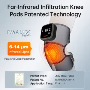 Heated Knee Massager with Vibration 6000mAh Battery Graphene Heating Pad Smart App Control Timer USB C Charging Therapy Device