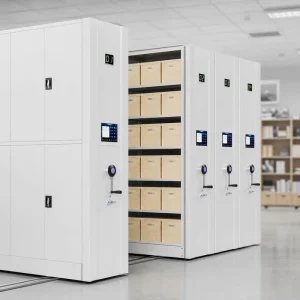 Heavy Duty Metal Adjustable Mobile Library Shelves Rolling High Density Compact Commercial Archive Office Storage Fireproof