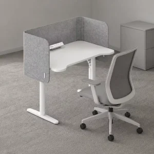 Height Adjustable Desk with Privacy Screen Electric Standing Desk Workstation for Office Employee Focus Workspace OEM Customize