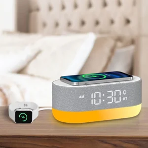 HiFiD Smart Wireless Charging Led Light Sound Machine Alarm Clock Wireless Speaker Night Light for Home White Noise Machine