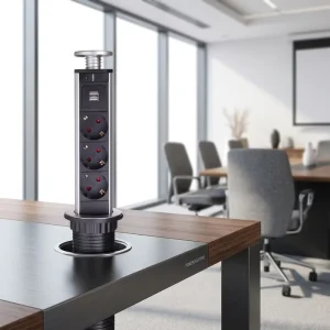Hidden Office Furniture Smart Tensile Pop up French Plug Desktop Power Socket with USB Outlets