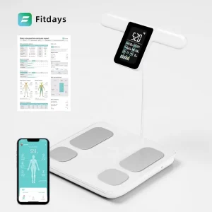 High-Accurate Digital Body Fat Scale for Bathroom Use 8-Electrodes Composition Analyzer with Report App Controlled