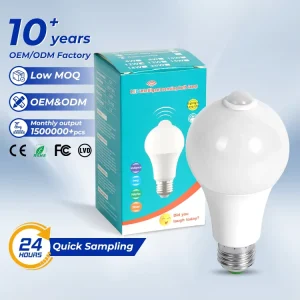 High Brightness Human Body Sensor Staircase Yard PC PBT Aluminum 5W 7W 9W 12W E27 Smart Motion Sensor Light LED Bulb