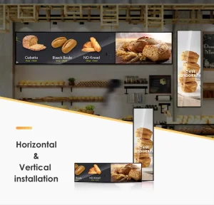 High Brightness Smart Retail Ultra Wide Digital Signage Animation SDK for Elevator Advertising 29-inch LCD Cloud-Based CMS