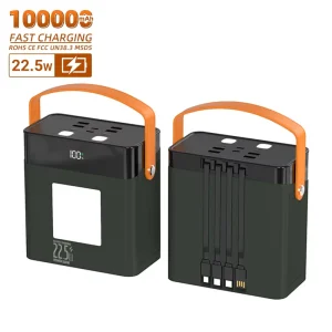 High Capacity Power Bank 100000mAh Fast Charging 22.5W PD20W Outdoor Powerbank 100000 MAh Power Bank Station