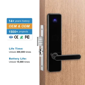 High Class Smart Hotel Room Door Lock Electronic Rfid Key Card Smart Hotel Door Lock Software System