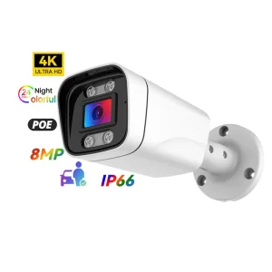High Definition 4K 8MP CMOS IP66 POE IP CCTV Night Vision Security Camera System Waterproof Bullet AI Tracking Two way Audio