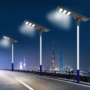 High Efficacy 100W 200W 300W 400W All in One Solar Street Light with LiFePO4 Battery Motion Sensor Integrated Solar Road Lamp