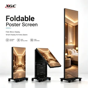 High End Aluminum Frame LED Poster Display Digital Signage Advertising Totem Screen Luxury Design High Bright 600CD HDR10 Hotel