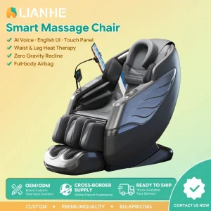 High End Intelligent Auto Body Detect Smart Massage Chair Full Airbag Waist Heat Zero Gravity English UI OEM Cert