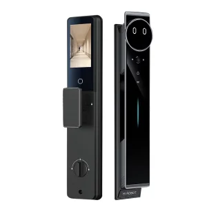 High End Intelligent Fingerprint Recognition Automatic Identification Visual Security Door Smart Lock Stainless Steel Tuya App