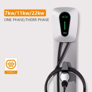 New Borne De Recharge Voiture Electrique 22kw 32A Type 2 Wall-Mounted EV Charger Station with APP Control