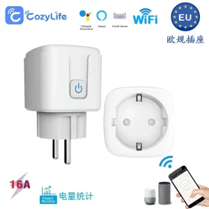 High Performance WiFi Power Socket 16A Smart Plug with APP Control Voice Assistant Timer Function for Smart Household Appliances