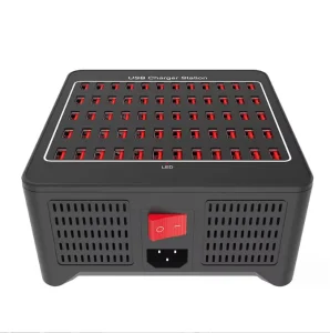 High Power 300W 60Port Fast QC2.0 USB Charging Station 5V 2.4A Output Mobile Phone Socket for Hotels Schools Businesses