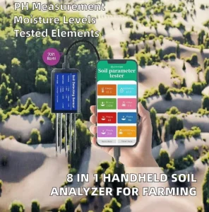 High Precision 8 in 1 USB Soil Nutrient Monitor Mobile Connected NPK pH Tester Digital Analyzer for Precision Farming