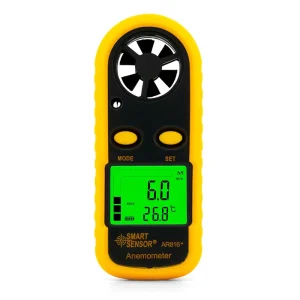High Precision Mini Digital Anemometer AR816+ Wind Speed and Temperature Meter for Wind Speed and Temperature Measurement