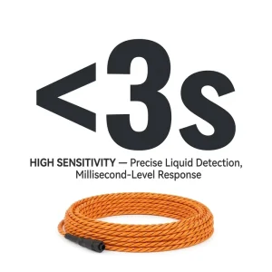 High Quality 4mm Yellow Cable Sensor with TCP Network Strobe Alarm & Doorbell Sound for Water/Gas Leak Detection
