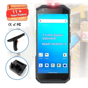 High Quality 5.5 Inch IPS Rugged Industrial PDA Android 13 4G NFC Smart Terminal 2D Barcode Scanner WIFI Warehouse Logistics
