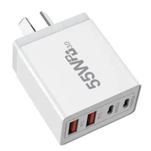 High Quality 55W Dual PD20W USB A USB C Multi port Fast Charging Adapter for Smart Watch and Mobile Phone